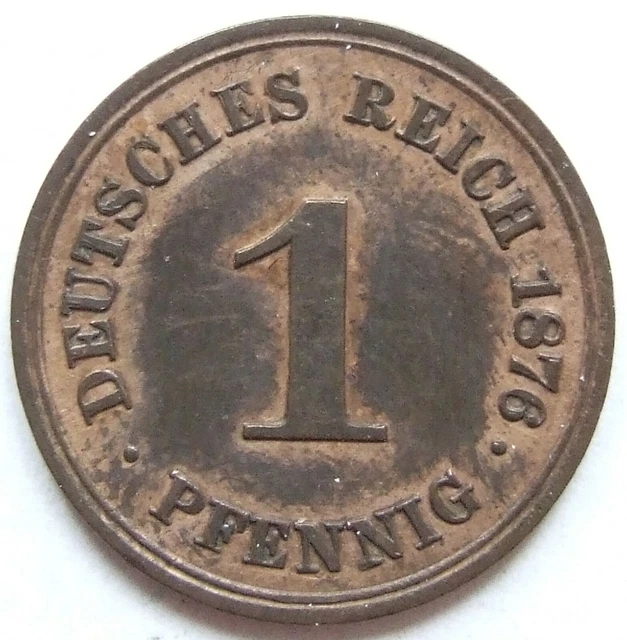 Moneta Reich Tedesco Impero Tedesco 1 Pfennig 1876 F IN Extremely fine /
