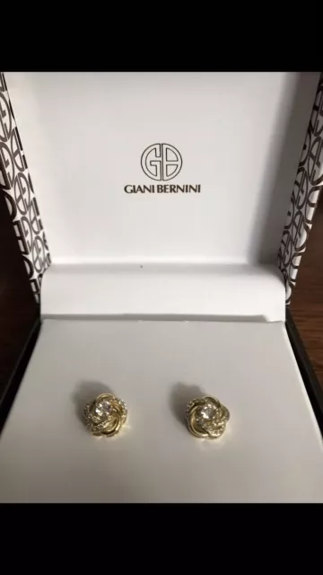 Giani Bernini 18k Gold Over Sterling Silver CZ- Love Knot Earrings