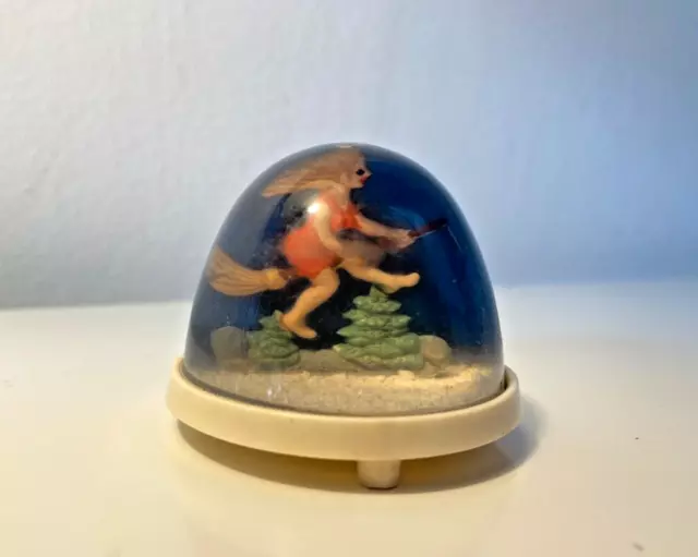 Alte DDR Schneekugel Vintage  - Hexe auf Besen