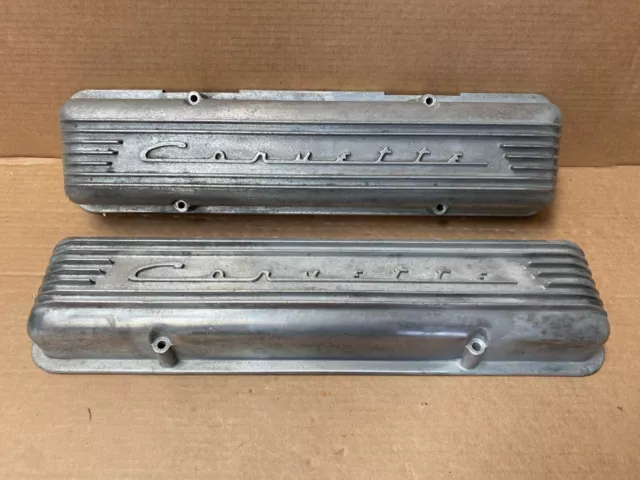 1956-1959 Corvette Valve Covers Staggered Hole 7 Fin GM 3726086