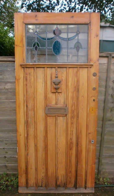 Antique stained glass front door