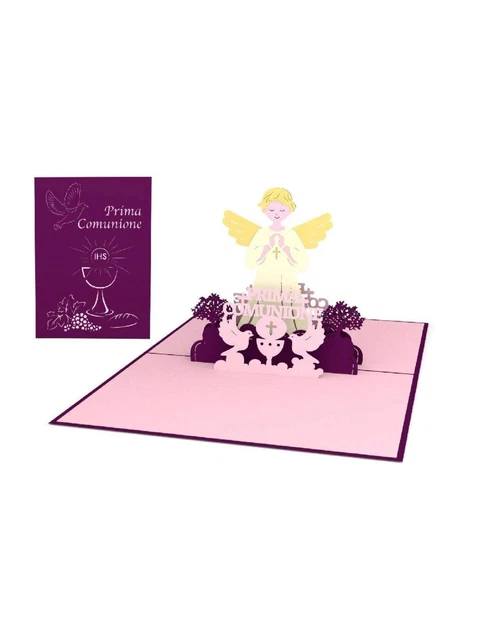 ORIGAMO BIGLIETTO DI auguri pop up Prima Comunione EUR 12,90 - IT