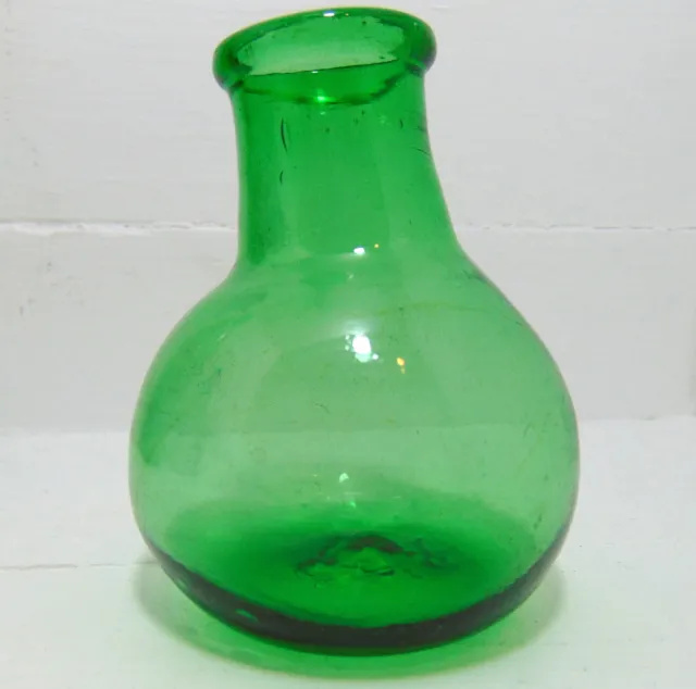 Free-Blown & Pontilled "Onion" Shaped Bottle - Tilted Neck - Early 19th Century?
