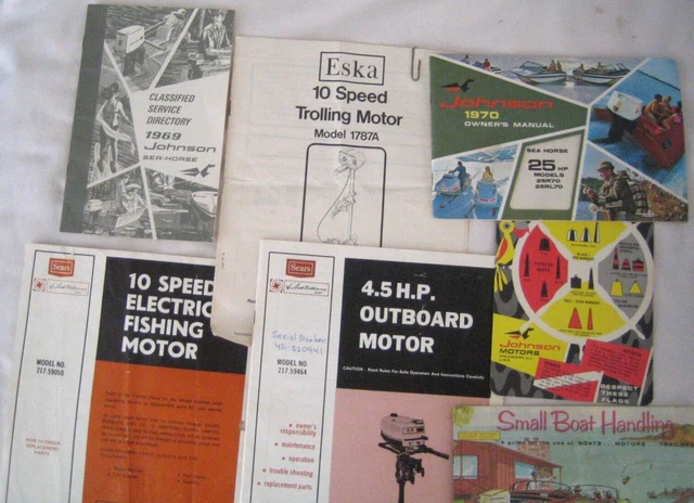 VTG 7 Outboard Motor Owners Manuals ~  Sears Johnson Sea-Horse Eska Trolling