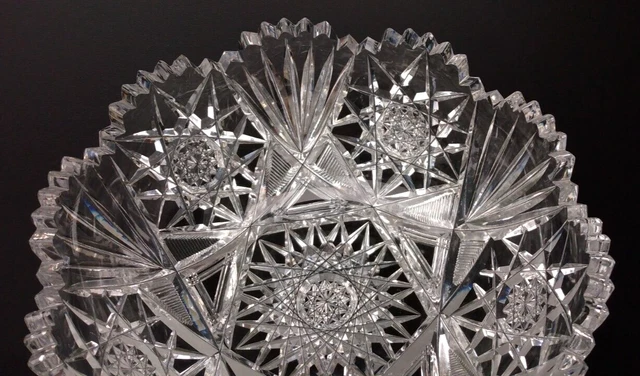 Fine Antique Abp American Brilliant Period Cut Glass 8" Bowl 6