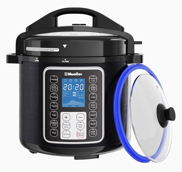 MUELLER PRO SERIES 10in1 Pressure Rice Slow Cooker 6 Quart Stainless