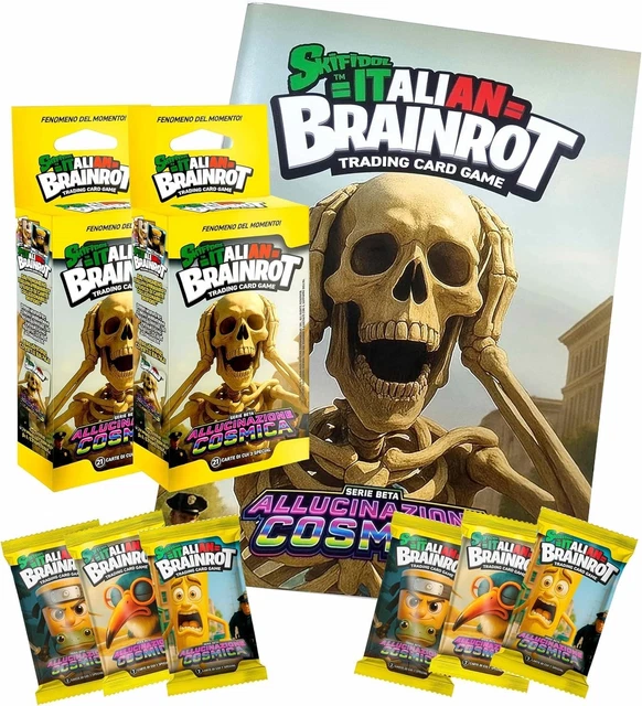 Skifidol Italian Brainrot Trading Card Game – Serie Anomalia Galattica, 24 Bustine Da 7 Carte