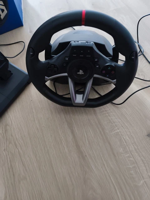 Volant + Pédalier Racing Wheel Pour PlayStation One - Rouge Et Noir - En Boîte