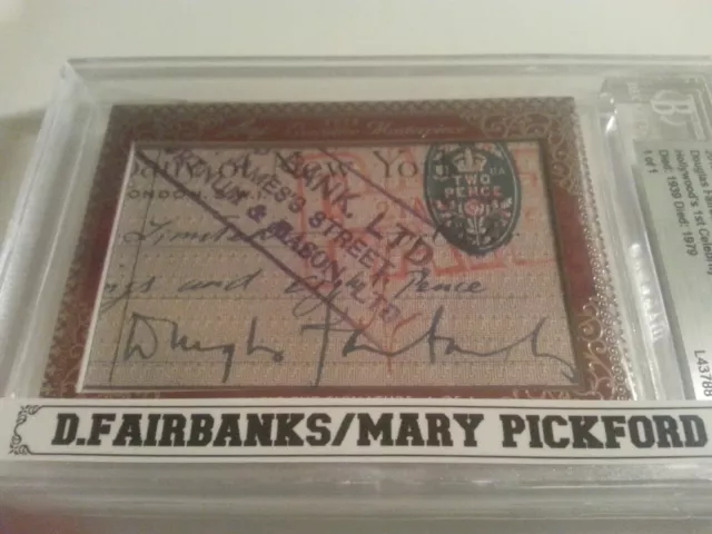 2012 Leaf Executive DOUGLAS FAIRBANKS & MARY PICKFORD CUT AUTO 1/1 PSA DNA JSA