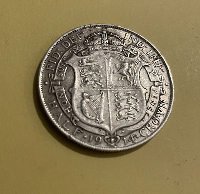 George V Half Crown Silver Coin 1914