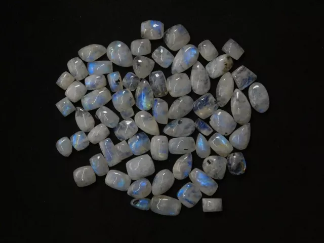 Natural Rainbow Moonstone Gemstone Cabochon Loose For Jewelry 385 Cts. ME-623