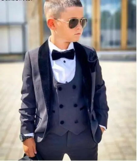 Bespoke Boy Suits Pageboy Wedding  Suit 3 Piece Kids Birthday Party Prom Tuxedos