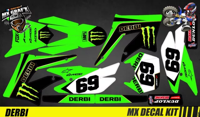 Kit Deco Motorcycle for / MX Decal Kit For Derbi 50 - KX Style