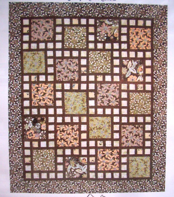 Arcadia estampado de edredón grandes bloques de mosaico pequeños