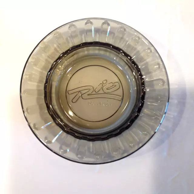 Rio Las Vegas Gray Glass Advertising Ashtray