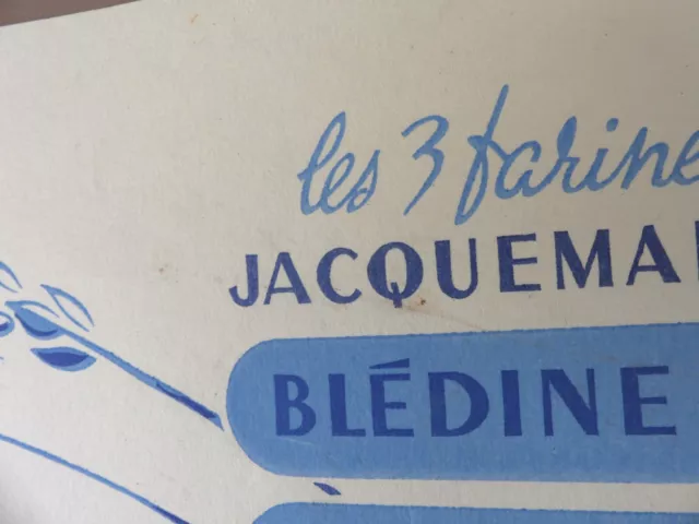 Ancien BUVARD BLEDINE JACQUEMAIRE farine old blotting paper blotter flour 2