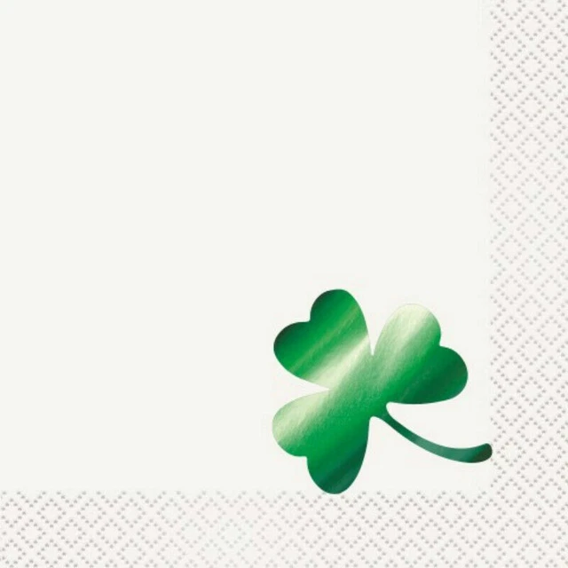 Pacchetto Di 16 Tovaglioli Per Bevande Con Stampa Shamrock Piccolo...