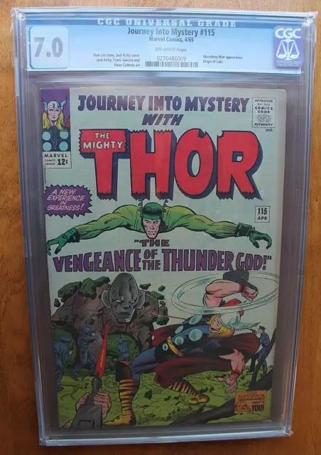 1965 Journey into Mystery with The Mighty Thor #115 CGC 7.0 Marvel Comic Book G6