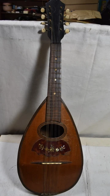 Vintage Handmade Mandolin Music Instrument Paolo Stradini&Figlio-Wooden Mandolin