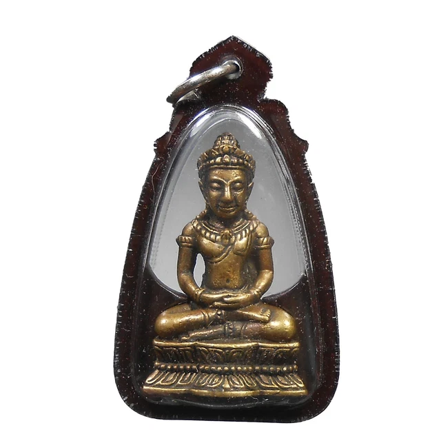 Perfect! Old Amulet Lp Hong Pendant Very Rare From Siam !!!