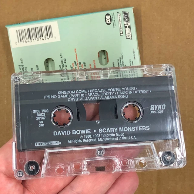 DAVID BOWIE CASSETTE Tape SCARY MONSTERS 1992 RYKO REISSUE CRC CLUB ...