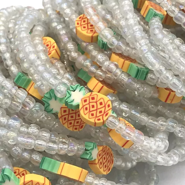 Wholesale Bulk Beaded Stretch Bracelets Lot of 100 Pineapple USA Handmade -P7