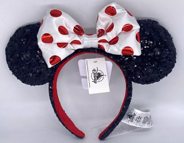 Disney Parks White Bow Red Polka Dot Minnie Mouse Ears Headband 2022 - NEW