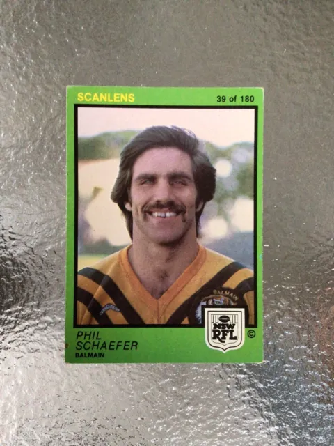 1982 Balmain Tigers Scanlens NSWRFL Rugby League Card No.39 Phil Schaefer NRL