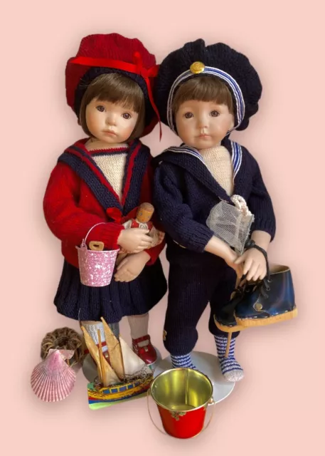dianna effner dolls X 2 Jenny And Kayla 1 artist doll expressions 19" Porcelain