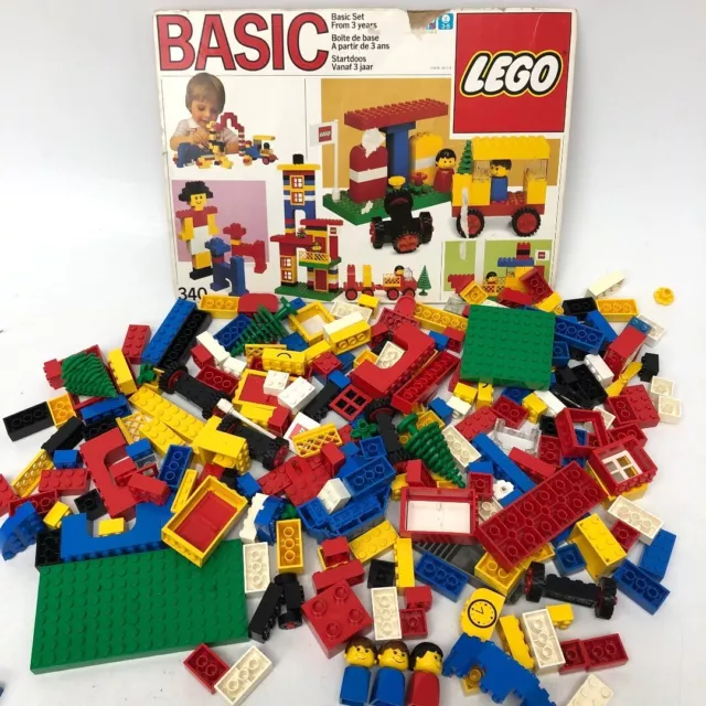 Lego Basic Building Set 340 Vintage 1985 Boxed Toy Bricks Pieces Trees -CP