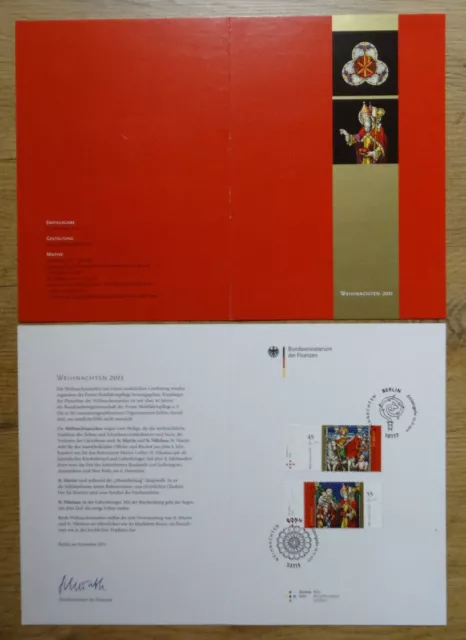 Bund 2895 - 2896 auf Ministerkarte BRD Motiv Weihnachten 2011 ESST Berlin used