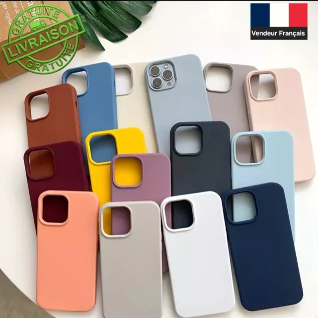 Coque iPhone 15 14 13 Pro Max, Etui Antichoc Haute Protection en silicone souple