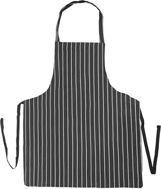 ??Chef PVC Striped Kitchen Apron Cotton Waterproof Cooking Catering Butcher BBQ