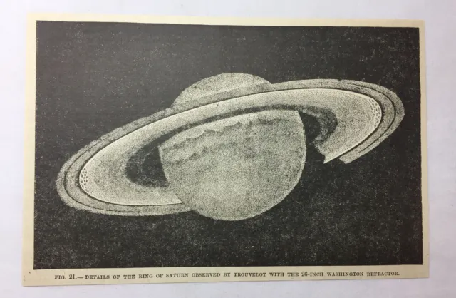 1887 Revista Grabado ~ Anillo de Saturno