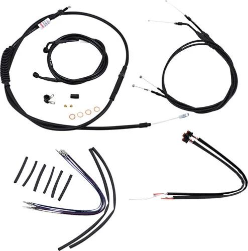 16" Ape Hanger Cable Kit Non-ABS Black Burly Brand B30-1108