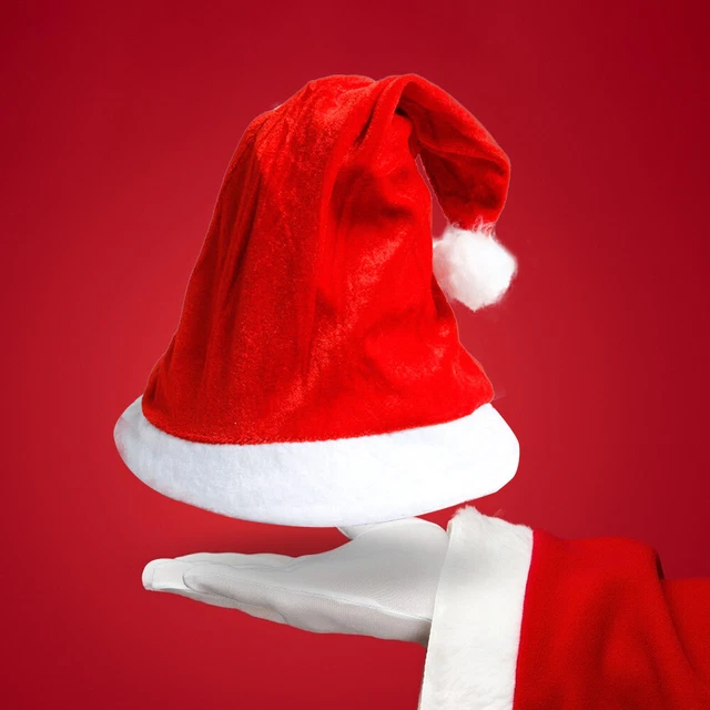 NONWOVEN FABRIC SANTA Hat One Size Santa Claus Cap Xmas Decoration for