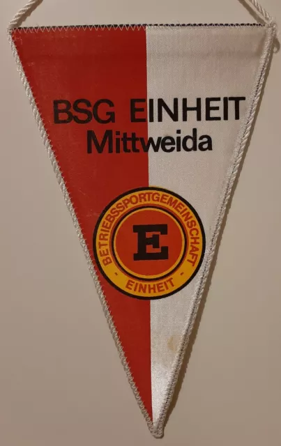 BSG Einheit Mittweida Sachsen Fussball Wimpel DDR Oberliga Pennant rar selten