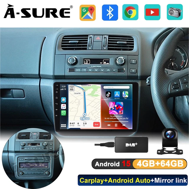DAB 4 64G Android 14 Autoradio Carplay Kam GPS Navi für Skoda DAB 4 64G Android 14 Autoradio Carplay Kam GPS Navi für Skoda