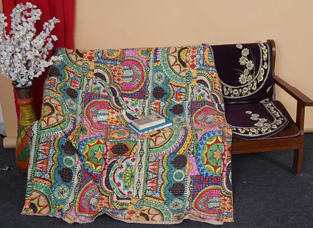 Israel Print Bohemian Cotton Handmade quilt blanket Boho Bedding Bedroom Decor