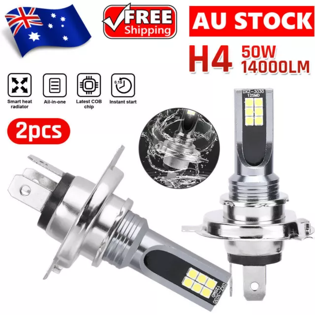 2x LED H4 Headlight Globes Bulb Car Light Headlamp High Low Beam Conversion Kit