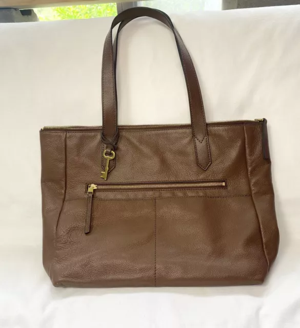 Fossil  Brown Leather Fiona Large Tote Shopper Shoulder Bag