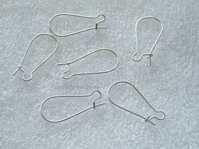 20Pcs Kidney Ear Wire Fish Hooks with Clasp Earring Lever Back Silver/Bronze