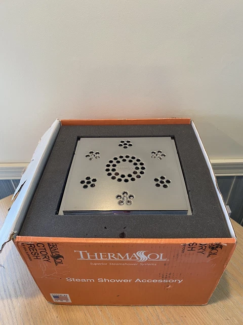 Altavoz de ducha de vapor SLSM-PC ThermaSol SERENITY LUCES LED LUCES 10" Cuadrado Cromo