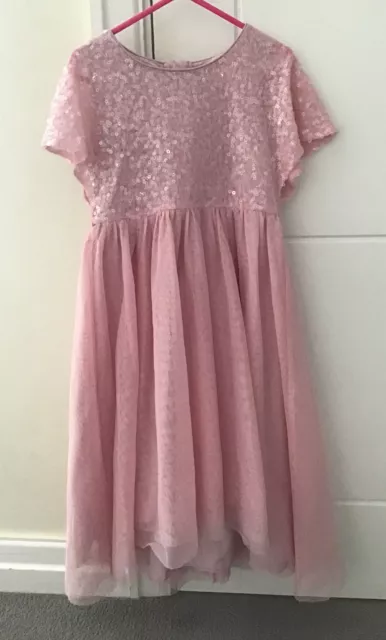 Girls Monsoon Pink Party Occasion Dress Age 5 Sequins Sparkle  Flower Girl