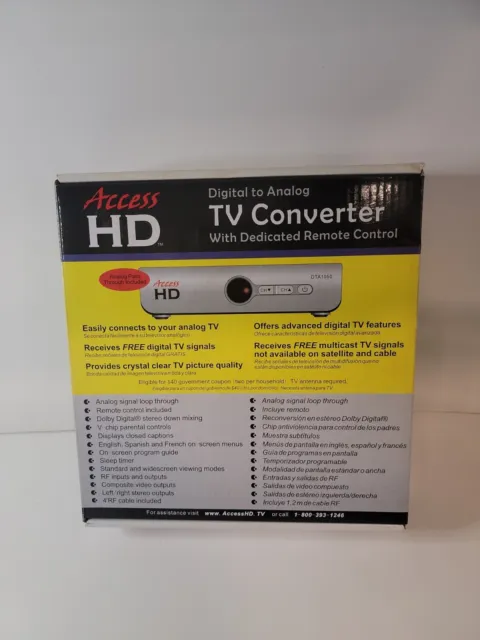 Digital to Analog TV Converter ACCESS HD w/ Dedicated Remote Control DTA 1050