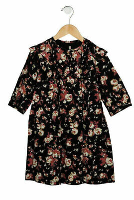 Bonpoint Black Floral Print Dress BNWT Age 10 Years Frilly Floral RRP €140
