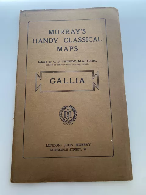 Old Map Murray's Handy Classical Map of Gallia with Index abb