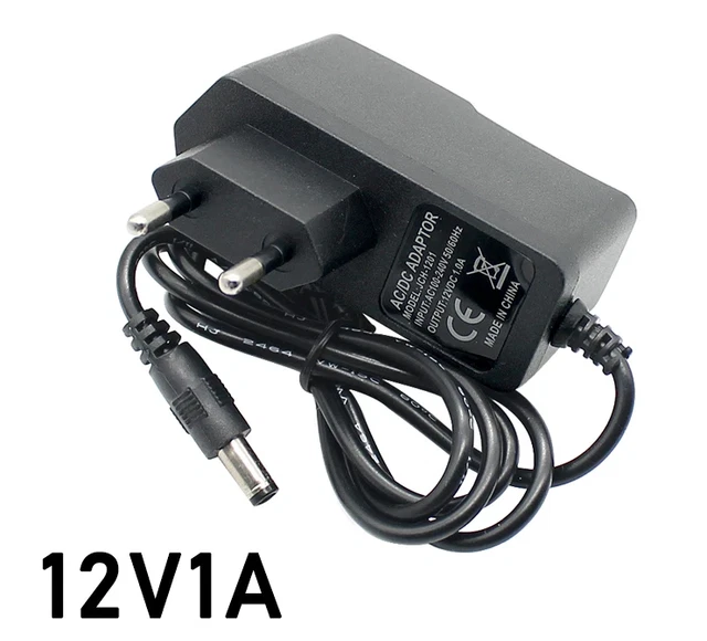 Alimentation Transformateur Planetitaly 230V Vers 12V 1A (12W) - IP44, Blanc - Pour Caméras DVR, LED, Jack