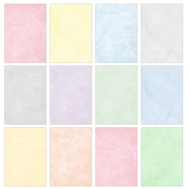 Marmorpapier DIN A4, einseitig verschiedene Farben zur Auswahl + Gratis Kalender