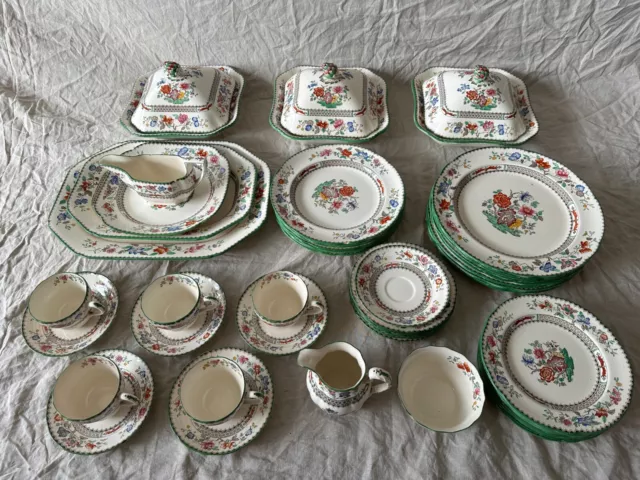 Vintage Antique Copeland Spode CHINESE ROSE Dinner Service Set & Cups 629599